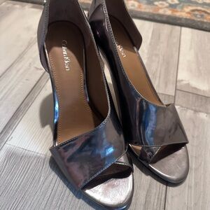 Calvin Klein Metallic Silver Heels